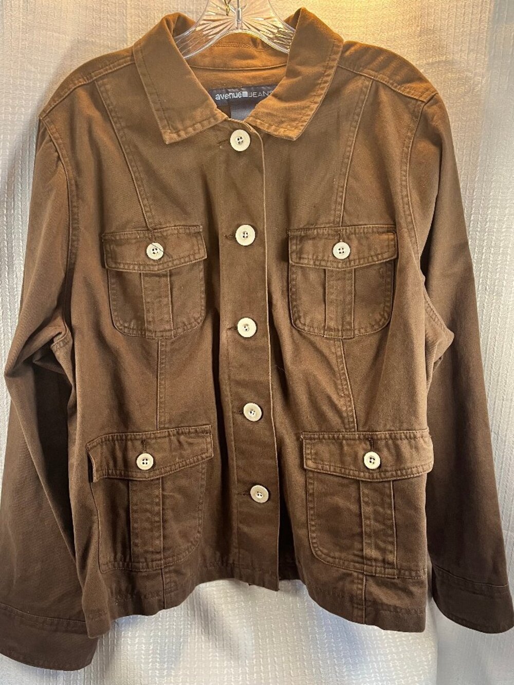 Avenue Jeans Brown Utility Chore Jacket size 22/24